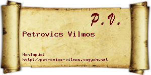 Petrovics Vilmos névjegykártya